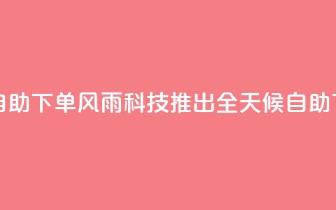 风雨科技24小时自助下单 - 风雨科技推出全天候自助下单服务。 第1张 风雨科技24小时自助下单 - 风雨科技推出全天候自助下单服务。 第1张