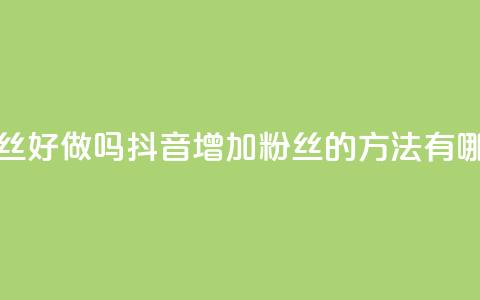 抖音涨粉丝好做吗 - 抖音增加粉丝的方法有哪些?! 第1张 抖音涨粉丝好做吗 - 抖音增加粉丝的方法有哪些?! 第1张