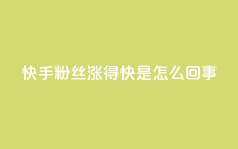 快手粉丝涨得快是怎么回事,自助下单平台 - 抖音点赞充值链接 qq空间点赞 第1张 快手粉丝涨得快是怎么回事,自助下单平台 - 抖音点赞充值链接 qq空间点赞 第1张