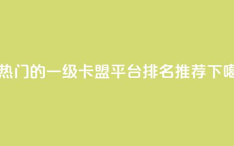 最热门的一级卡盟平台排名推荐 第1张 最热门的一级卡盟平台排名推荐 第1张