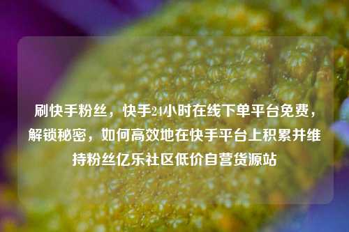 刷快手粉丝，快手24小时在线下单平台免费，解锁秘密，如何高效地在快手平台上积累并维持粉丝亿乐社区低价自营货源站  第1张