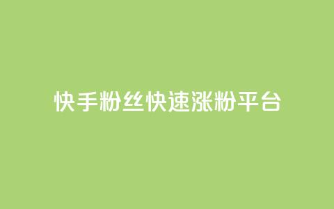 快手粉丝快速涨粉平台 - 快手增粉利器：轻松获取大量粉丝~  第1张