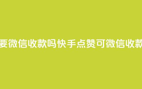 快手点赞要微信收款吗 - 快手点赞可微信收款吗？。  第1张