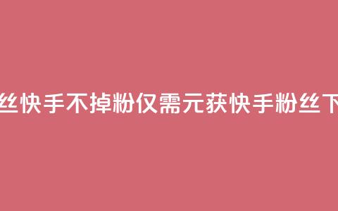 1元3000粉丝快手不掉粉(仅需1元获3000快手粉丝)  第1张