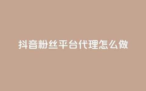 抖音粉丝平台代理怎么做 - 巧妙运营抖音粉丝平台代理，实现粉丝增长~  第1张