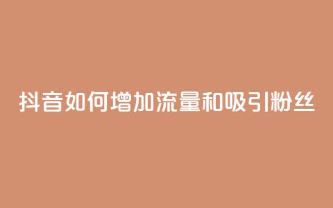 抖音如何增加流量和吸引粉丝,王者荣耀卡盟24小时自动发卡平台 - 抖音播放量充值网站 qq免费领10空间赞  第1张