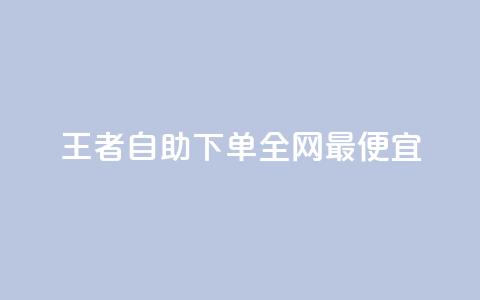 王者自助下单全网最便宜 - 探索王者自助下单全网最实惠购买方式~  第1张