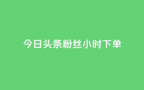 今日头条粉丝24小时下单 - 今日头条24小时粉丝快速下单攻略。  第1张