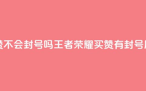 王者荣耀买赞不会封号吗(王者荣耀买赞有封号风险吗？)  第1张