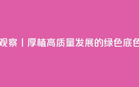 时政微观察丨厚植高质量发展的绿色底色  第1张