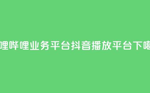 哔哩哔哩业务平台 - 抖音播放平台  第1张