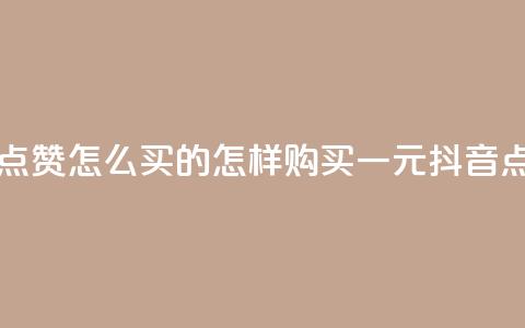 一元抖音点赞怎么买的(怎样购买一元抖音点赞) 第1张 一元抖音点赞怎么买的(怎样购买一元抖音点赞) 第1张
