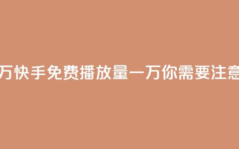 快手免费播放量一万 - 快手免费播放量一万，你需要注意的三个SEO要点。  第1张