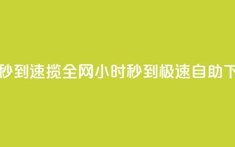 24小时自助下单秒到 - 速揽全网！24小时秒到！极速自助下单服务！~  第1张