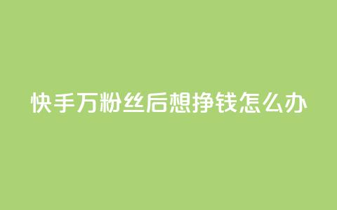 快手1万粉丝后想挣钱怎么办,快手赞1万免费领 - qq业务自助下单怎么开通 王者荣耀卡盟全网最低价稳定卡盟  第1张