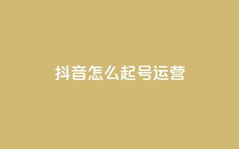 抖音怎么起号运营,qq业务平台网站 - ks接码平台 卡盟ks在线自助下单低价  第1张