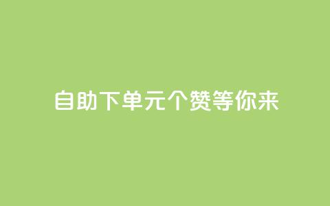 自助下单:0.1元100个赞等你来! 第1张 自助下单:0.1元100个赞等你来! 第1张