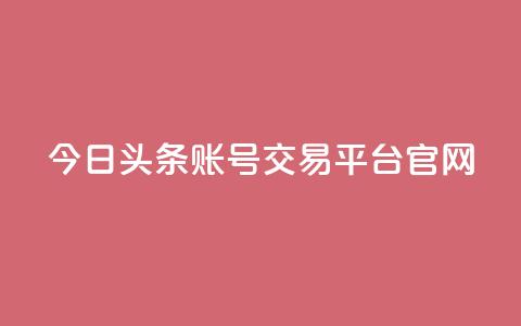 今日头条账号交易平台官网,qq会员充值中心官网 - 免费领10000播放量软件 QQ空间访问自助下单  第1张