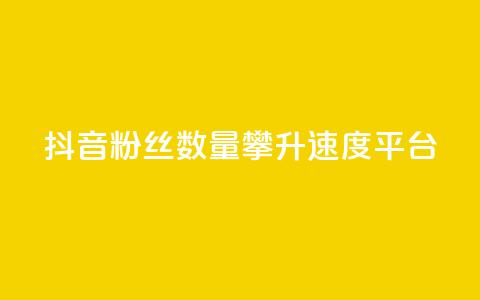 抖音粉丝数量攀升速度平台 第1张 抖音粉丝数量攀升速度平台 第1张