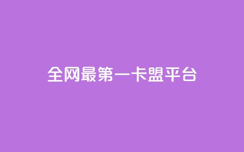 全网最第一卡盟平台 - 全网第一家卡盟平台综述!  第1张