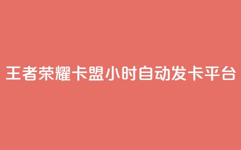 王者荣耀卡盟24小时自动发卡平台 - QQ空间秒工具下载  第1张