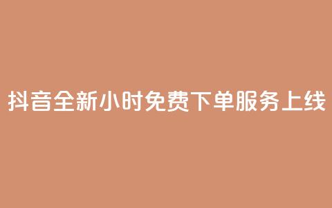 抖音全新24小时免费下单服务上线 第1张 抖音全新24小时免费下单服务上线 第1张