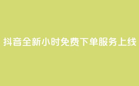 抖音全新24小时免费下单服务上线 第1张 抖音全新24小时免费下单服务上线 第1张