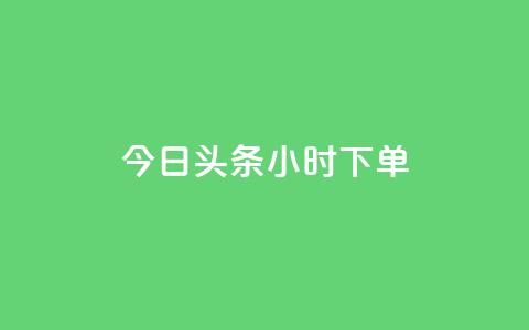 今日头条24小时下单 - 今日头条24小时内下单-全新标题优化~  第1张