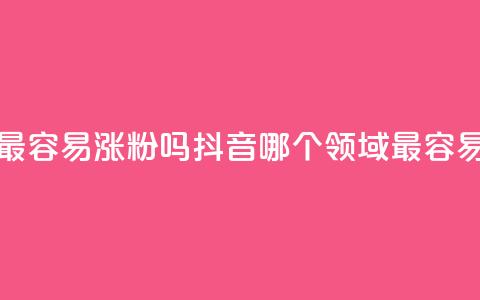 抖音做什么赛道最容易涨粉吗 - 抖音哪个领域最容易增加粉丝？！  第1张