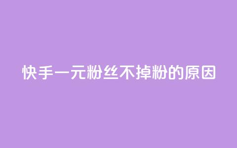 快手一元1w粉丝不掉粉的原因,KS业务下单平台最新 - 王者官方网站刷人气值 快手粉丝1块  第1张