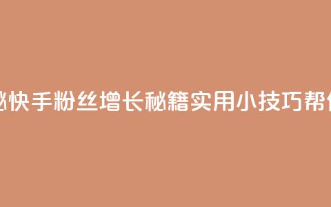快手粉丝如何 - 揭秘快手粉丝增长秘籍!实用小技巧帮你增加粉丝!~ 第1张 快手粉丝如何 - 揭秘快手粉丝增长秘籍!实用小技巧帮你增加粉丝!~ 第1张