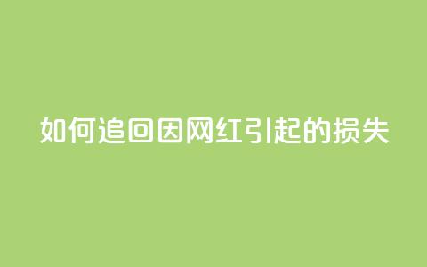 如何追回因网红引起的损失  第1张
