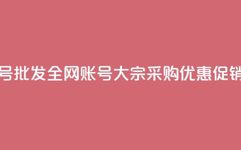 全网账号批发 - 全网账号大宗采购优惠促销。  第1张
