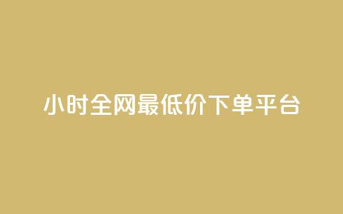 24小时全网最低价下单平台 - 24小时内最优惠的网络下单平台。  第1张
