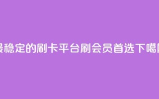 最稳定的刷卡平台，刷会员首选