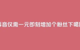 抖音仅需一元，即刻增加1个粉丝