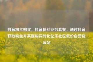 抖音粉丝购买，抖音粉丝业务套餐，通过抖音获取粉丝并实现购买转化亿乐社区低价自营货源站