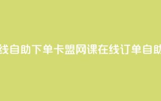 卡盟网课在线自助下单(卡盟网课在线订单自助购买)