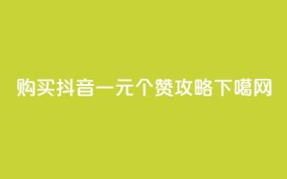 购买抖音一元100个赞攻略