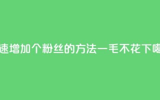 快速增加1000个粉丝的方法，一毛不花！