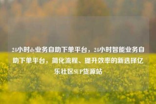 24小时dy业务自助下单平台，24小时智能业务自助下单平台，简化流程、提升效率的新选择亿乐社区SUP货源站