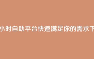 抖音24小时自助平台，快速满足你的需求