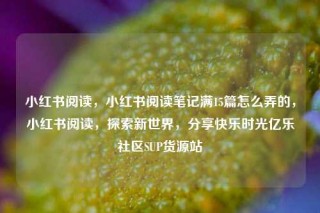 小红书阅读，小红书阅读笔记满15篇怎么弄的，小红书阅读，探索新世界，分享快乐时光亿乐社区SUP货源站