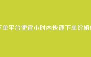 24小时快手下单平台便宜(24小时内快速下单，价格优惠)