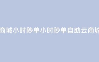 自助云商城24小时秒单(24小时秒单自助云商城)