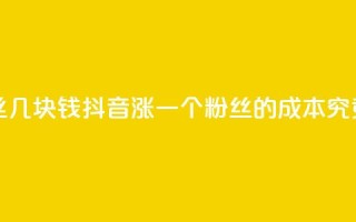 抖音涨一个粉丝几块钱(抖音涨一个粉丝的成本究竟是多少)