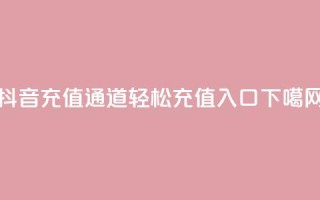 抖音充值通道110，轻松充值入口