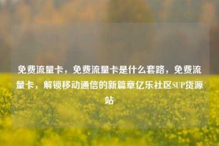 免费流量卡，免费流量卡是什么套路，免费流量卡，解锁移动通信的新篇章亿乐社区SUP货源站
