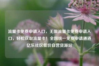 流量卡免费申请入口，无限流量卡免费申请入口，轻松获取流量卡！全国统一免费申请通道亿乐社区低价自营货源站
