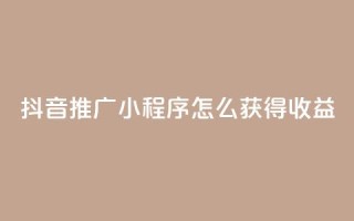 抖音推广小程序怎么获得收益 - 抖音小程序推广策略：如何增加收益  专业 SEO 编辑提示~